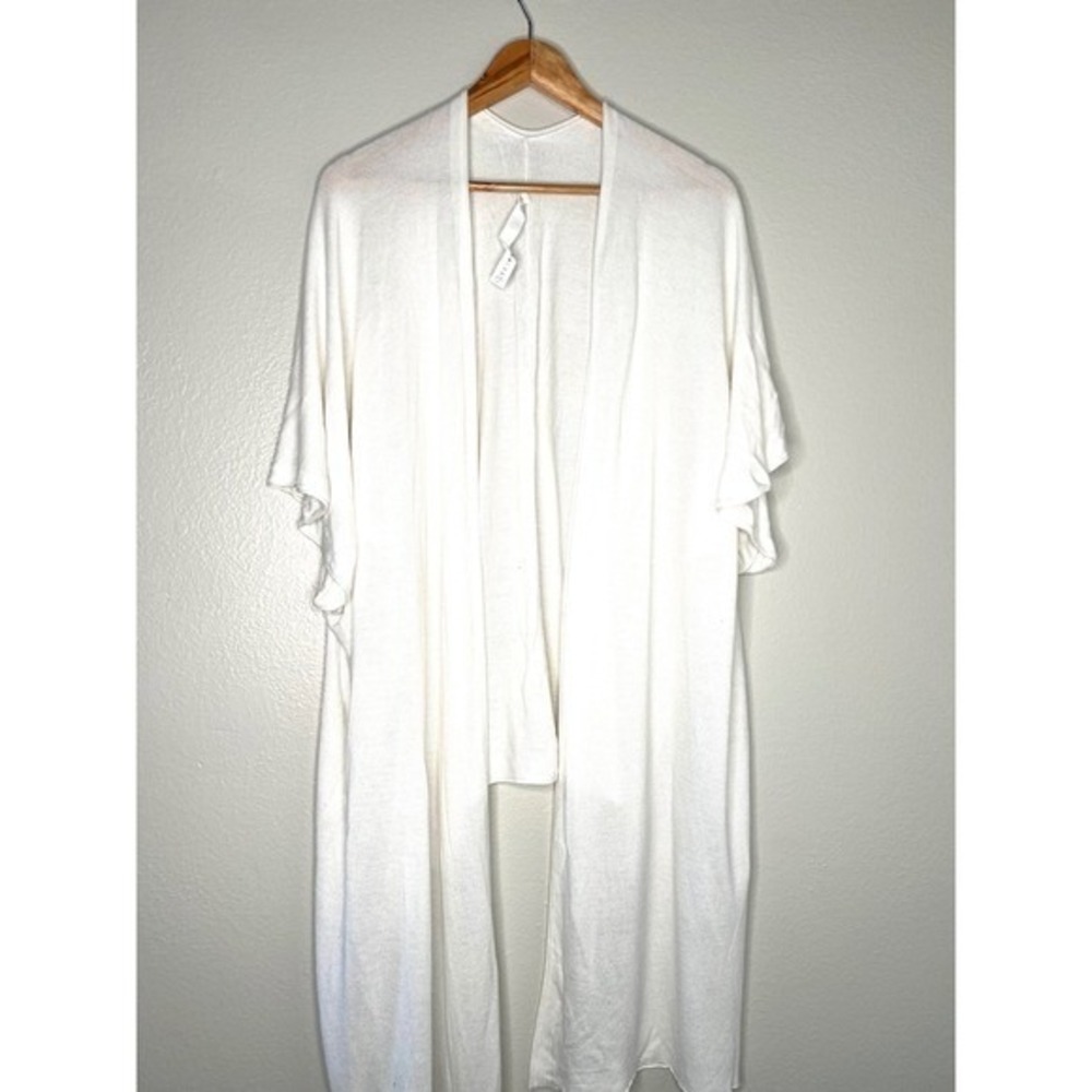 Lululemon Heart Opener Meditation Cloak White Silk Viscose Kimono Duster